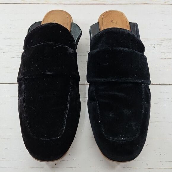 Free People Black Velvet Suede At Ease Mule Slide Sandals Shoes Womens 40 US 9.5 - Picture 2 of 9